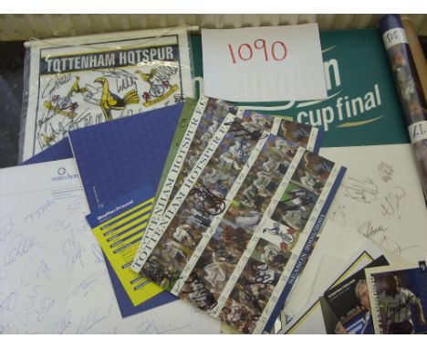 Tottenham, a collection of modern signed memorabilia, as collected by an ex employee of the club, to include posters, a penna