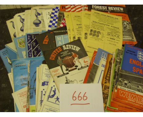 A collection of over 200 football programmes, from the 1950's onwards, good Tottenham content, but other clubs noted, plus To