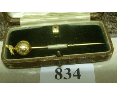 West Bromwich Albion, circa 1920, a throstle tie pin, in original box, as issued by J W Cassidy of Birmingham, formerly the p