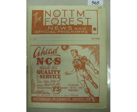 1946/47 FA XI v Combined XI, a programme from the W G Hall Benefit game played at Nottingham Forest on 18/09/1946 (Billy Hall