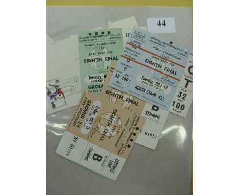 1966 World Cup, a collection of 4 tickets from games played at Hillsborough, Sheffield, 12/07/66 West Germany v Switzerland, 