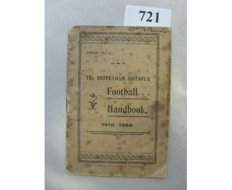 1919/1920 Tottenham Hotspur Football Handbook, motted covers.