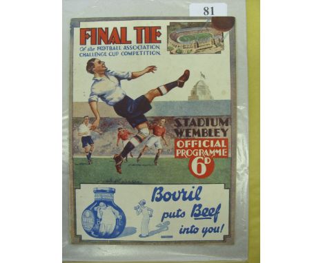 1932 FA Cup Final, Arsenal v Newcastle, a programme from the game played at Wembley on 23/04/1932, in very good condition.