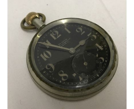 A 30 hour Non luminous Mark V pocket watch. WD arrow to back of case. Not working 