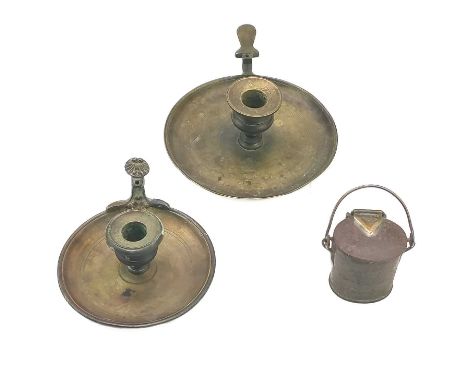 A small Reliance Can Co steel cream can. Stamped Landsdowne D, and also R &amp; C Carter, height 5.5cm, together with two Vic