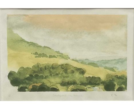 King Charles, print of Wensleydale, framed and glazed, 37cm x 25cm