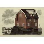 David Gentleman (b.1930) lithograph - Woodbridge Tide Mill, with printed signature and date 1966, in