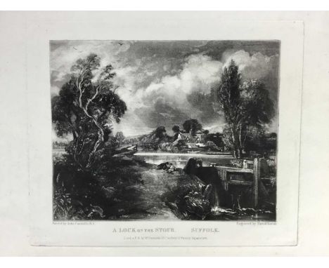 David Lucas after John Constable RA., mezzotint "A Lock on the Stour", published by Mr Constable, Charlotte Street, London 18