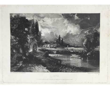 David Lucas after John Constable RA, two mezzotints, "A Mill", 26cm x 35.5cm overall, and "Noon", 27cm x 37cm overall, both p