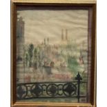 English School, watercolour of Battersea Power Station, dated 1939