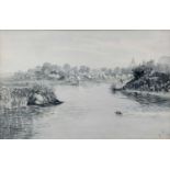 Sir Francis Law Durand, 19th century, monochrome watercolour - Khamiab Cavalry Camp, signed and date