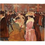 Oil on board after Toulouse-Lautrec