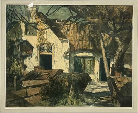 South African School, 'Boerenhuis in Veur', pencil-signed limited edition print, framed and glazed, 56cm x 45.5cm