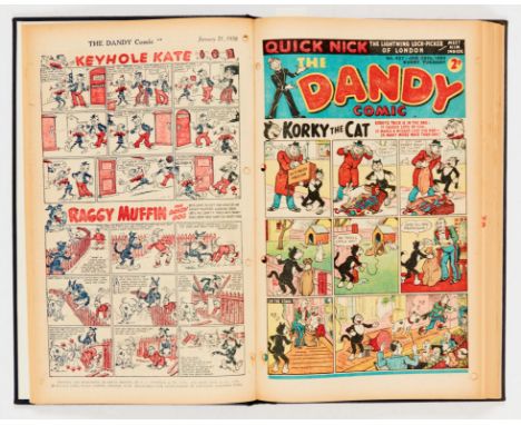 Dandy (1950) 424-444. Jan-May in&nbsp; bound volume. With Desperate Dan and Jammy Jimmy Johnstone whose magic touch turns eve