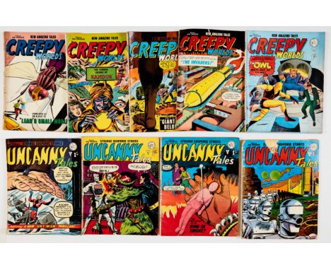 Creepy Worlds (Alan Class 1960s) 44, 47-49, 52 (Daredevil). With Uncanny Tales 3 (Ant Man), 6 (Human Torch), 7, 44. No 44 [gd