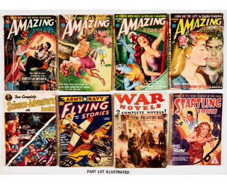 Amazing Stories (1952-53 Ziff-Davis). Vol. 26 Nos. 1, 3-6, 8-11, Vol. 27 Nos 1-3 last pulp issue. With Two Complete Science A
