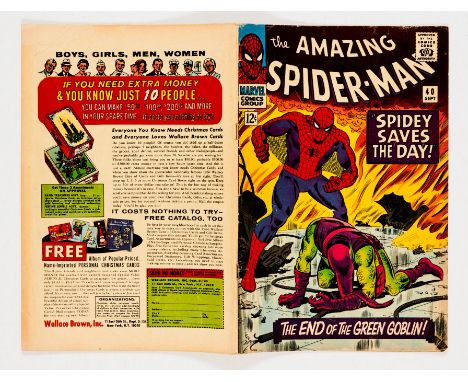 Amazing Spider-Man 40 (1966). Cents copy. Cream/light tan pages, light tanning to interior cover margins [vg+]. No Reserve