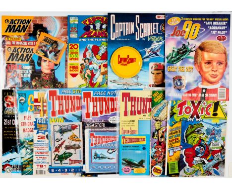 1990s No 1s: Action Man 1 with wfg Panini Sticker Book and Stickers, Captain Planet 1, Captain Scarlet 1 wfg Frisbee, Joe 90 