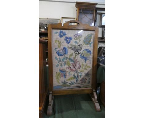 A Mid 20th Century Tapestry Fire Screen, 45.5cm Wide 
