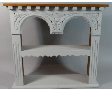 A Modern Painted Wooden Two Tier Shelf Unit, 52cm Wide 