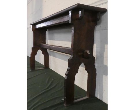 An Early 20th Century Oak High Seated Bench of Gothic Form, 120cm Long 
