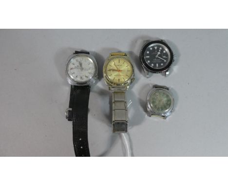 A Collection of Four Vintage Wrist Watches, (Please Note Rolex is a Replica) 