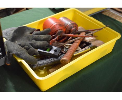A Small Box of Tools and a Two Oil Cans 