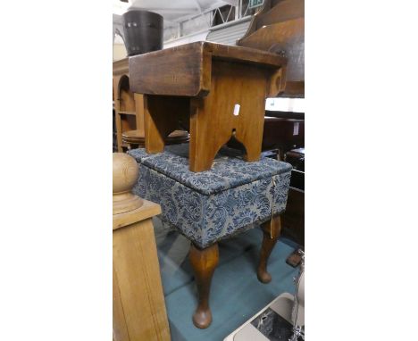 A Mid 20th Century Box Stool and a Vintage Country Stool, 31cm Wide 