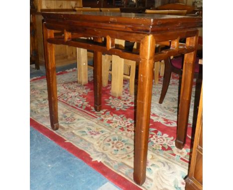 An Oriental Hardwood Side Table, 90cm Wide 