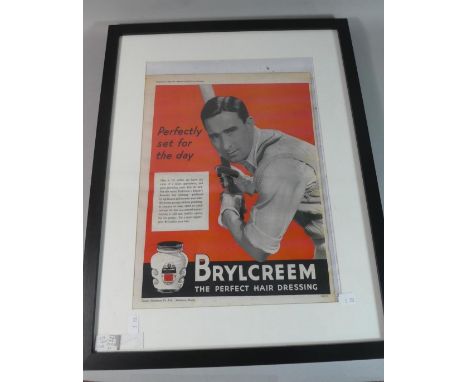 A Framed Picture Post Advertisement for Brylcreem 