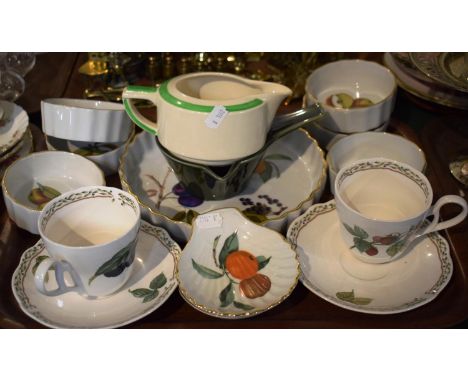 A Tray of Ceramics to Include Royal Worcester Evesham Flan Dish and Ramekins, Noritake Royal Orchard Teacup and Saucer, Royal