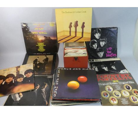 A Collection of 1960-1970's 45rpm Records Together with 25 LP's to Include Beatles, Rolling Stones, Spencer Davis, Elton John
