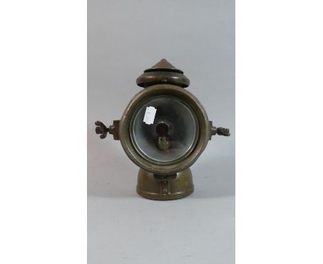 A Vintage Joseph Lucas Brass Cased "King of the Road" Lamp, 22cm High 