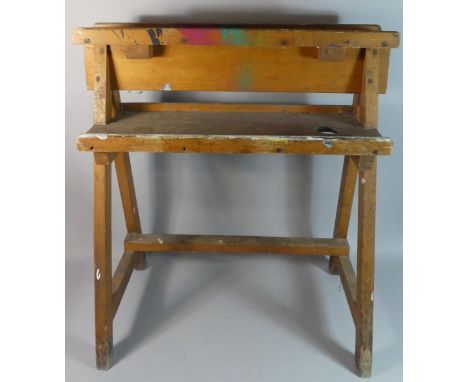 A Vintage Two Tier Artist's Easel Stand, 66cm Wide 