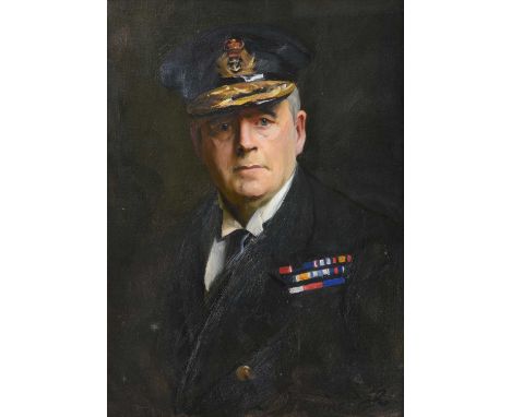 Philip Alexius de László PRBA (1869-1937) Hungarian/British Portrait of Admiral Sir Hedworth Meux, head and shoulders, in Nav