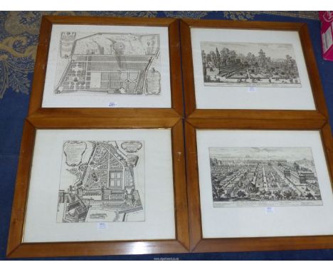 Four framed Plates to include No:2 Planta del Giardino Del Bel Respiro (Plant of The Garden of The Beautiful Breath), No:3 Vi