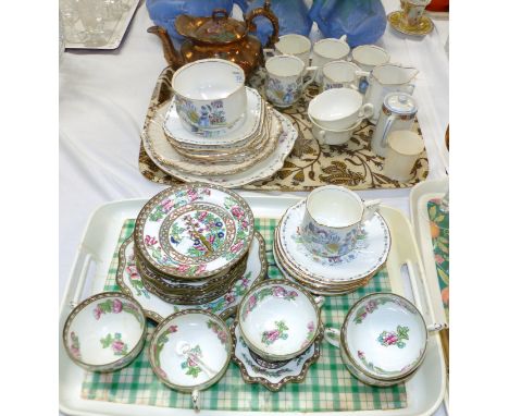 A Bell English china part tea service and a Coalport Indian Tree pattern part tea service etc