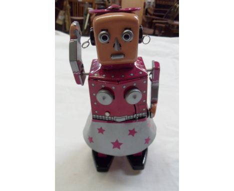 A modern tinplate clockwork robot