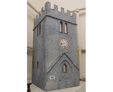 A scratch built model of the Newton Abbot clock tower - made for the Ridgway shoes window display for the 1977 Queen's Jubile