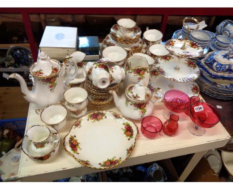 A large quantity of Royal Albert Old Country Roses including six place tea set, coffee pot, lidded sucrier and milk jug, six 