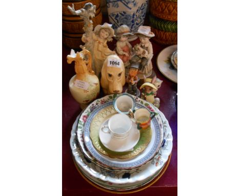 A quantity of assorted ceramics including SylvaC dog, Hummel figure, etc.
