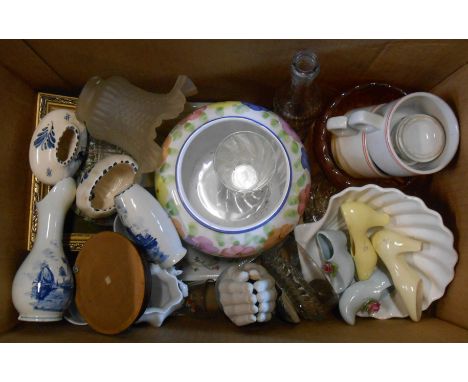 A box containing a quantity of ceramic and other collectable items