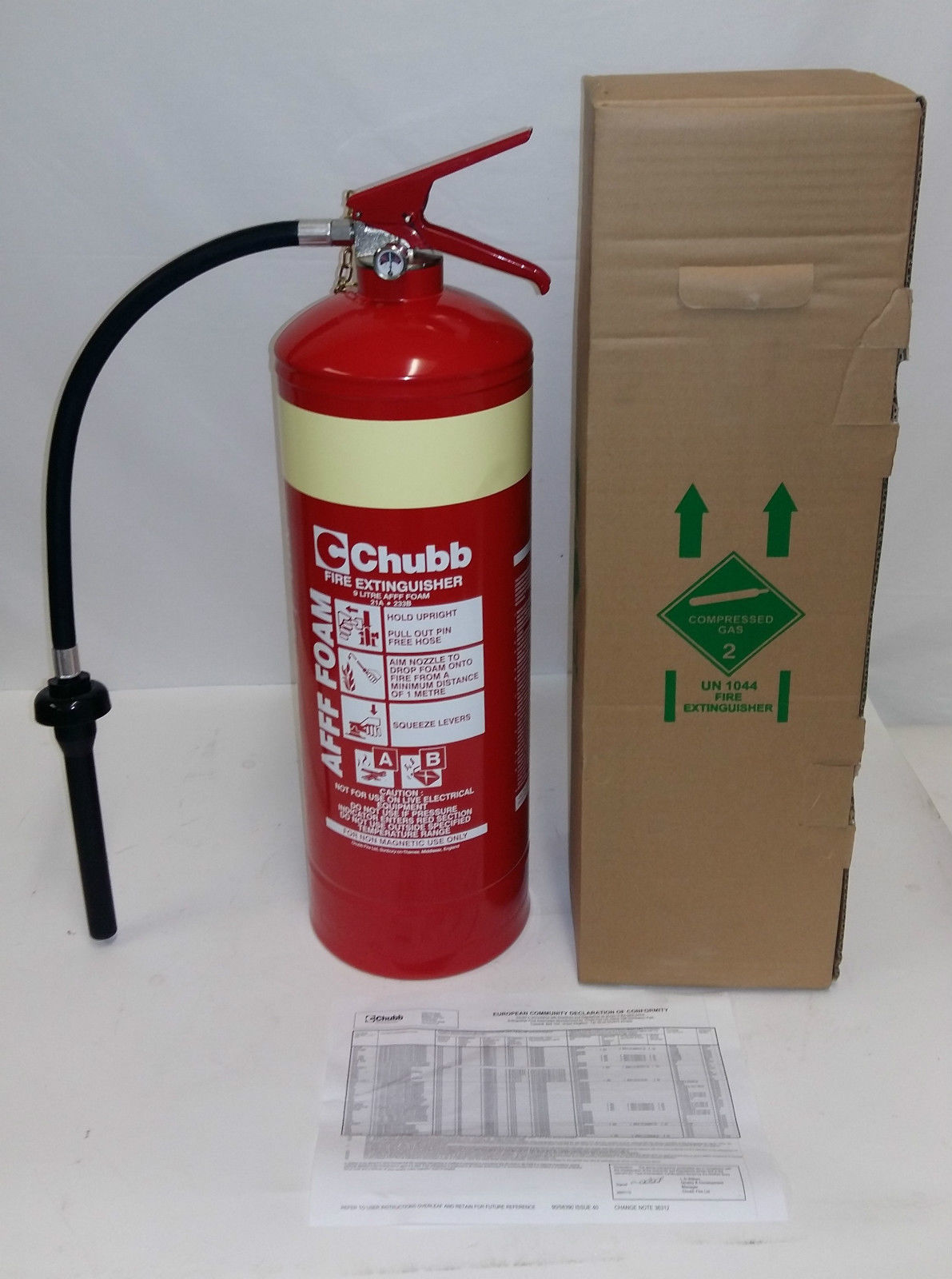 5 x Chubb 9 Litre AFFF Foam Fire Extinguisher. In Date until 2019