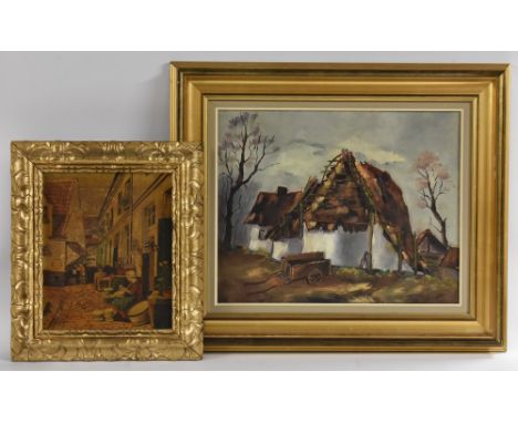R. BontempelliThe Old Barnsigned, dated '76, oil on canvas, 39.5cm x 50cm; another, Dutch Street Scene, indistinctly signed, 
