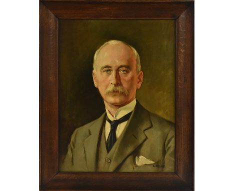 Carl Felkel (1896 - 1980)Portrait of an Edwardian Gentlemansigned, oil on canvas, 55cm x 42cm