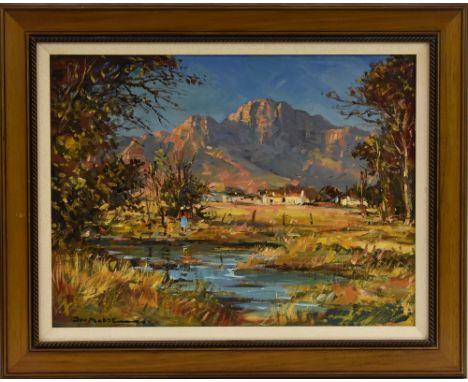 Don Madge (South African School, 1920 - 1997)Evening Light, South Africasigned, oil on board, 46cm x 61cm
