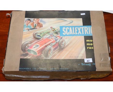 An early Triang boxed Scalextric motor racing set.