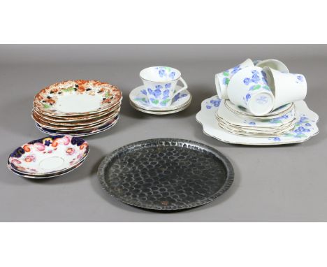 A collection of ceramic teawares by Colclough and Longtons.
