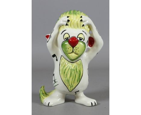 A Lorna Bailey ceramic model of a fireside cat marked '1 of 1 in this colourway'.