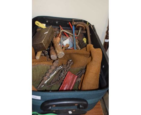 Suitcase and a quantity of assorted hand tools